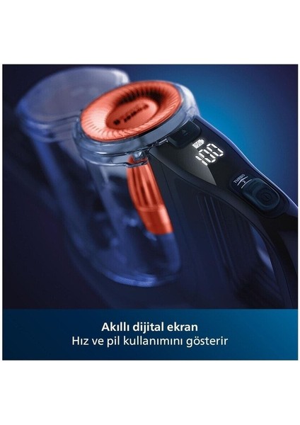 1-2 Saat 25.2 V , Speedpro Max Dikey Şarjlı Süpürge, 0,6 Litre , + Entegre Fırça, Gri , Lityum Iyon modelleri