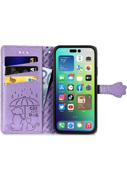Iphone 14 Için Kılıf Artı Darbeye Karikatür Hayvanlar Deri Kılıf Flip (Yurt Dışından)