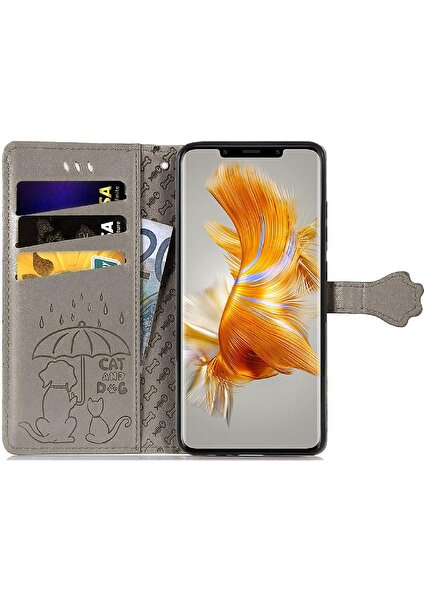 Mellow Shop Huawei Mate 50 Için Kılıf Pro Darbeye Deri Kılıf Karikatür Hayvanlar Kısa (Yurt Dışından)