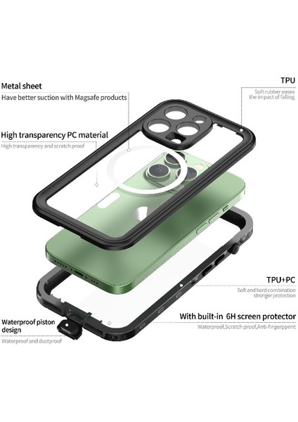 Iphone 14 Için Kılıf Pro 12FT Askeri Darbeye Su Geçirmez IP68 Inşa Tam (Yurt Dışından)