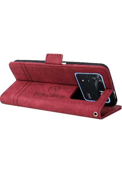 Xiaomi Poco M4 Pro 4g Tpu Deri Manyetik Cüzdan Kapak Çevirin Kart (Yurt Dışından)