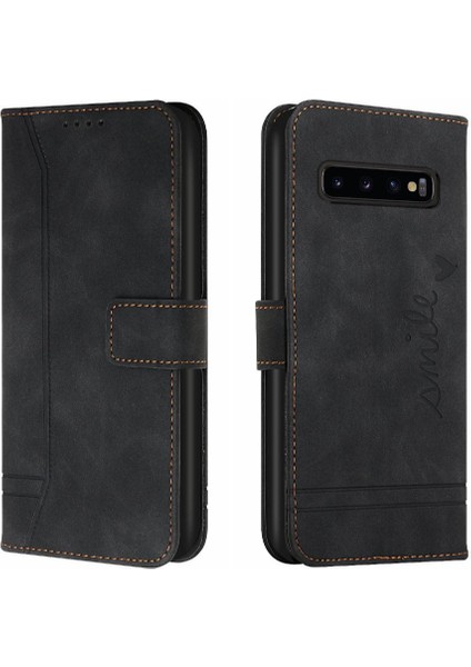Samsung Galaxy S10 Flip Folio Cüzdan Manyetik Kapatma Kartı Için Telefon Kılıfı (Yurt Dışından)
