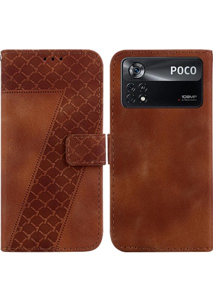 Telefon Kılıfı Için Xiaomi Poco X4 Pro 5g Cüzdan Kart Yuvası Fonksiyonu Flip Folio (Yurt Dışından)