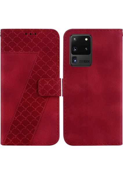 Samsung Galaxy S20 Ultra 5g Için Telefon Kılıfı Kabartmalı Desen Pu Deri (Yurt Dışından)