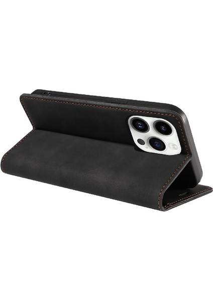Iphone 15 Için Kılıf Pro Max Koruyucu Pu Deri Manyetik Folio Cüzdan (Yurt Dışından)