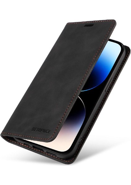Iphone 15 Için Kılıf Pro Max Koruyucu Pu Deri Manyetik Folio Cüzdan (Yurt Dışından)