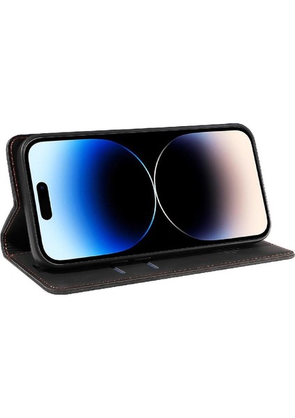 Iphone 15 Için Kılıf Pro Max Koruyucu Pu Deri Manyetik Folio Cüzdan (Yurt Dışından)