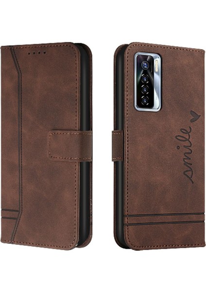 Tecno Camon 17 Pro Manyetik Kapatma Flip Folio Cüzdan Pu Için Telefon Kılıfı (Yurt Dışından)