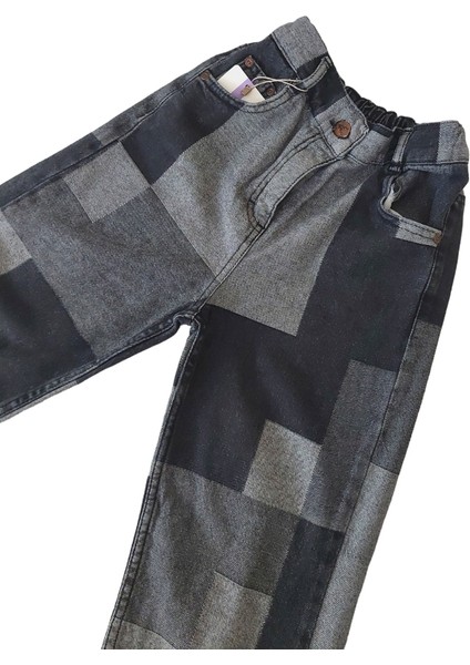 Özel Tasarım %100 Pamuklu Unisex Çocuk Jeans Patchwork Pantolon fırsatları