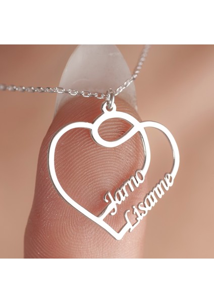 Kişiye Özel Kalpli Isim Kadın Gümüş KOLYE,925 Ayar Gümüş Kolye, Gümüş, Rose Gold,altın Kaplama Kolye