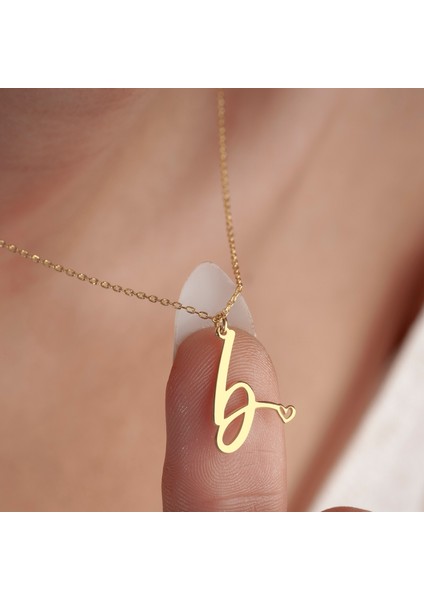 Kişiye Özel Kalpli Harf Kadın Gümüş KOLYE,925 Ayar Gümüş Kolye, Gümüş, Rose Gold,altın Kaplama Kolye modelleri