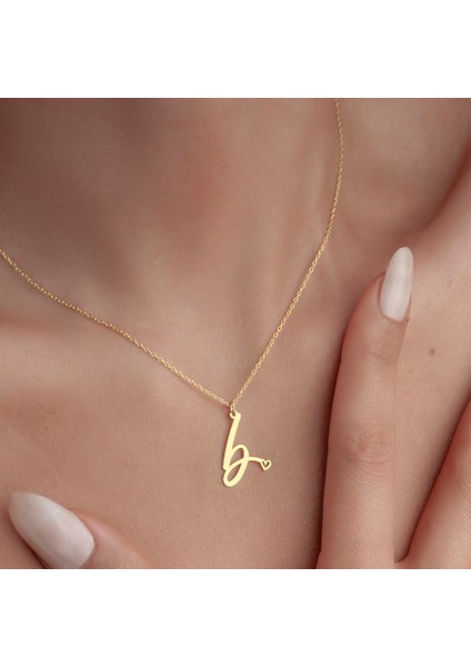 Kişiye Özel Kalpli Harf Kadın Gümüş KOLYE,925 Ayar Gümüş Kolye, Gümüş, Rose Gold,altın Kaplama Kolye fırsatları