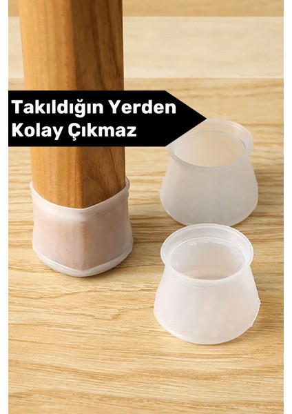 Beyaz Premium Kaydırmaz Çizdirmez Mobilya Masa Sandalye Zemin Koruyucu Silikon Pabuç Ayak Kılıf 28 indirimleri
