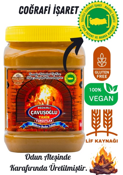 Bozkırlı Çavuşoğlu Odun Ateşinde Çifte Kavrulmuş Kepekli Bozkır Tahini 930 gr + Üzüm Pekmezi 1000 gr