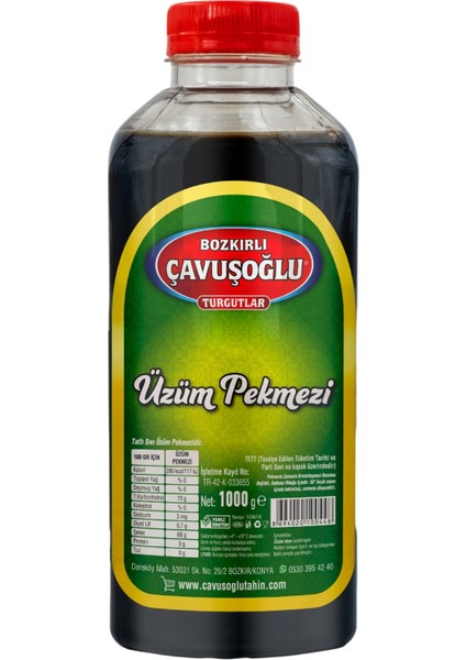 Bozkırlı Çavuşoğlu Odun Ateşinde Çifte Kavrulmuş Kepekli Bozkır Tahini 930 gr + Üzüm Pekmezi 1000 gr