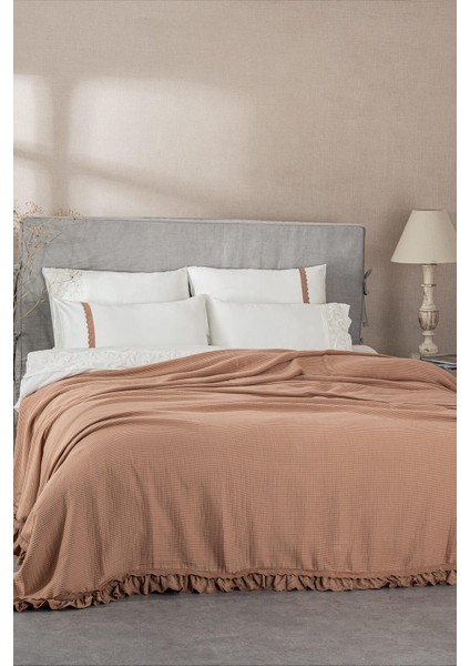 Alessa Çift Kişilik Pike Takımı %100 Organik Pamuk Jakarlı Terra 260X240 cm