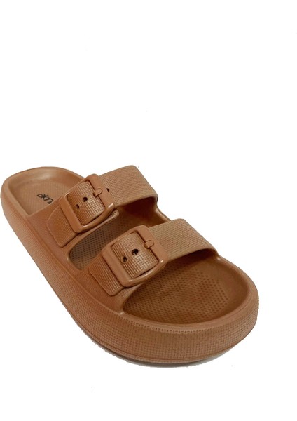 Akınal E282-24 Suya Dayanıklı Kadın Terlik 36-40 Pastel Kahverengi