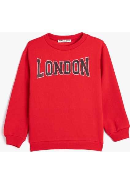 Sweat Uzun Kollu Bisiklet Yaka London Baskılı