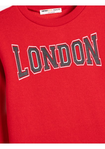 Sweat Uzun Kollu Bisiklet Yaka London Baskılı