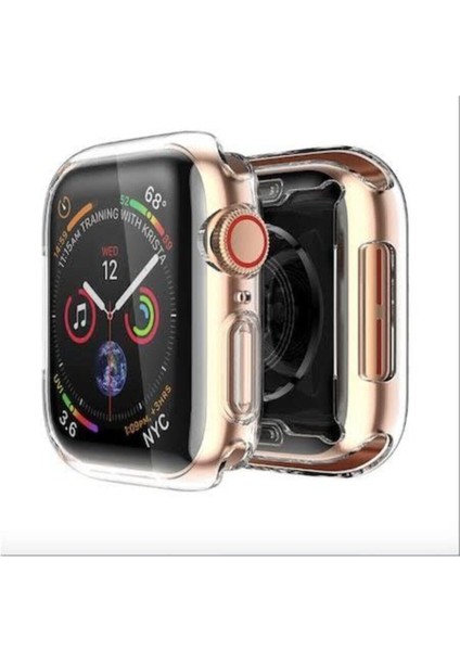 Apple Uyumlu Apple Watch 40 mm Uyumlu Şeffaf Silikon Kılıf 40MM Watch Tam Koruma Koruyucu Belirtilm