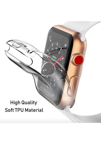 Apple Uyumlu Apple Watch 40 mm Uyumlu Şeffaf Silikon Kılıf 40MM Watch Tam Koruma Koruyucu Belirtilm