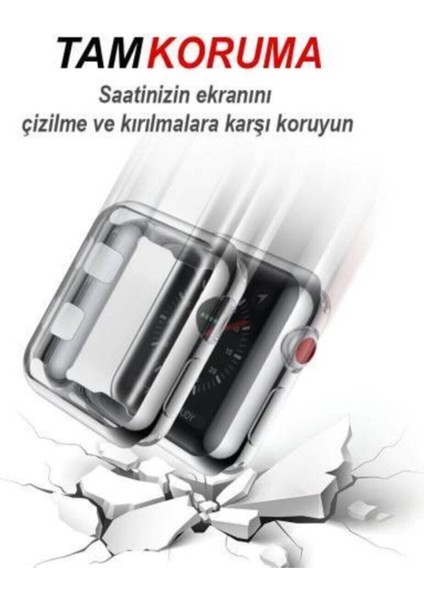 Apple Uyumlu Apple Watch 40 mm Uyumlu Şeffaf Silikon Kılıf 40MM Watch Tam Koruma Koruyucu Belirtilm