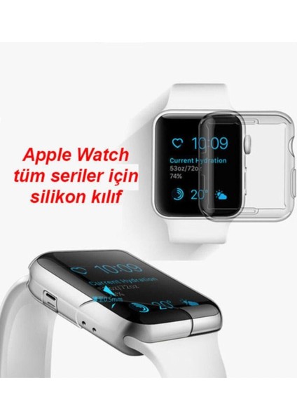 Apple Uyumlu Apple Watch 40 mm Uyumlu Şeffaf Silikon Kılıf 40MM Watch Tam Koruma Koruyucu Belirtilm