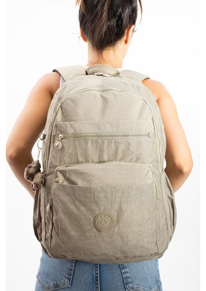 Ultra Hafif Çok Cepli Su Geçirmez Sırt Çantası Unisex Vizon Model : 571 1B