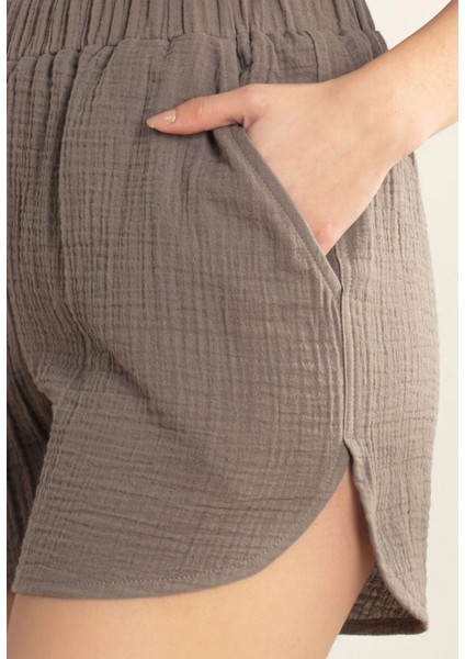 Müslin Kadın Yazlık Naturel Alt Şort fiyatları