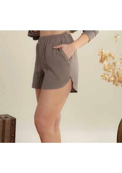 Müslin Kadın Yazlık Naturel Alt Şort fırsatları