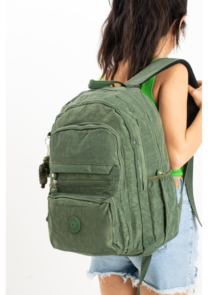 Ultra Hafif Çok Cepli Krinkıl Sırt Çantası Unisex Yeşil Model : 571 3B