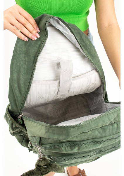 Ultra Hafif Çok Cepli Krinkıl Sırt Çantası Unisex Yeşil Model : 571 3B fırsatları