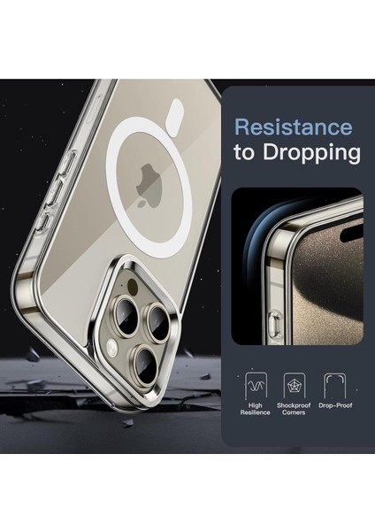 iPhone 15 Pro Max Apple Iphone 15 Pro Max Kılıf Magsafe Wireless Kablosuz Şarj Destekli Sert Şeffaf