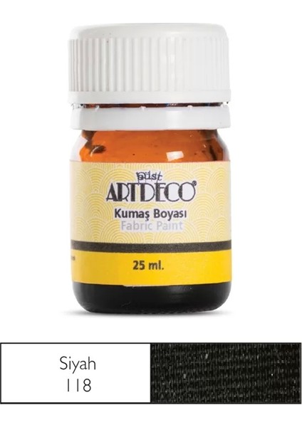 010A Kumaş Boyası 118 Siyah 25ML