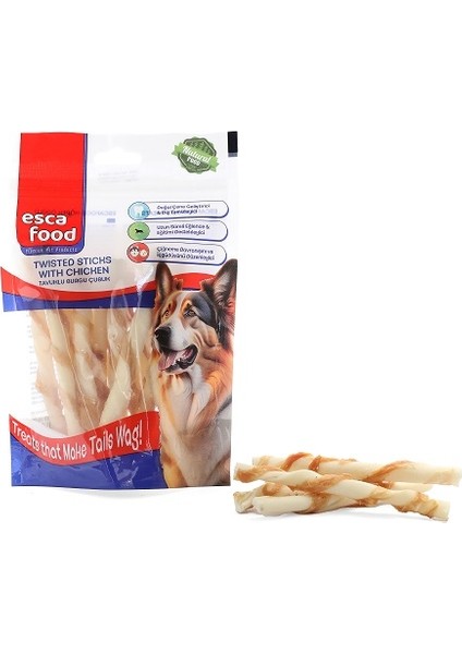 Tavuklu Burgu Kemik 12 cm - 10' Lu 90 gr