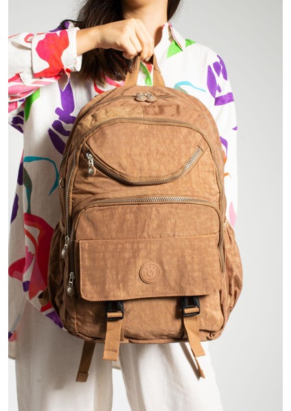 Ultra Hafif Çok Cepli Su Geçirmez Sırt Çantası Unisex Taba Model : 571 1H fiyatları