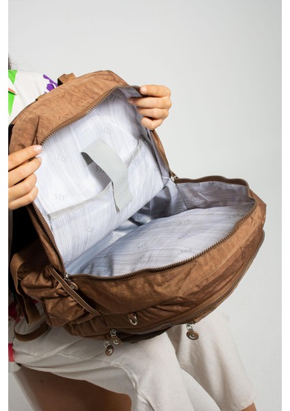 Ultra Hafif Çok Cepli Su Geçirmez Sırt Çantası Unisex Taba Model : 571 1H fırsatları