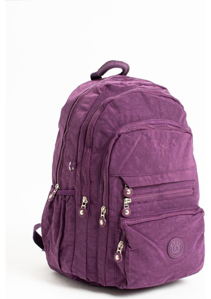 Ultra Hafif Çok Cepli Krinkıl Sırt Çantası Mor Model : 571 3B