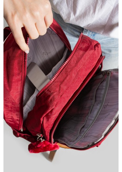 Ultra Hafif Çok Cepli Su Geçirmez Sırt Çantası Kırmızı Model : 571 1K modelleri