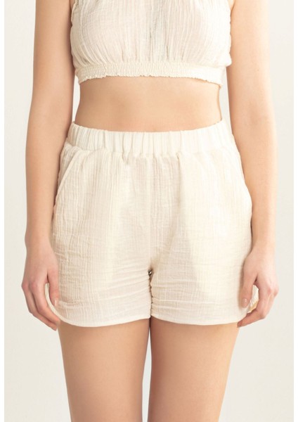 Müslin Kadın Yazlık Naturel Alt Şort fiyatları