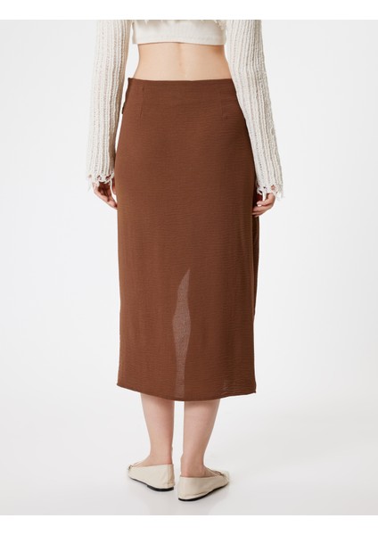 Midi Etek Kruvaze Metal Aksesuarlı Standart Bel fırsatları