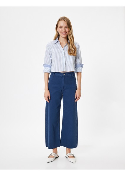 Geniş Kısa Paça Kot Pantolon Yüksek Bel - Sandra Jeans