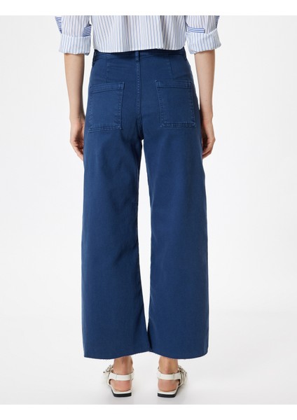 Geniş Kısa Paça Kot Pantolon Yüksek Bel - Sandra Jeans