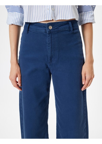 Geniş Kısa Paça Kot Pantolon Yüksek Bel - Sandra Jeans