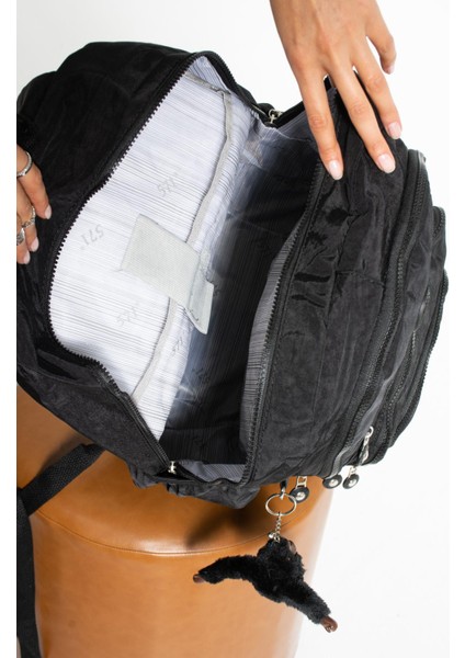 Ultra Hafif Çok Cepli Su Geçirmez Sırt Çantası Unisex Siyah Model : 571 1E