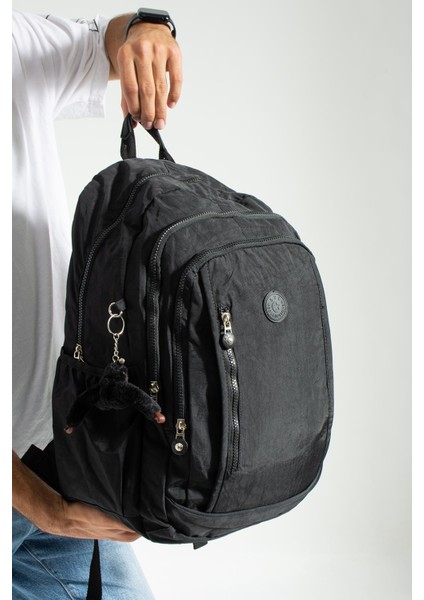 Ultra Hafif Çok Cepli Su Geçirmez Sırt Çantası Unisex Siyah Model : 571 1D modelleri