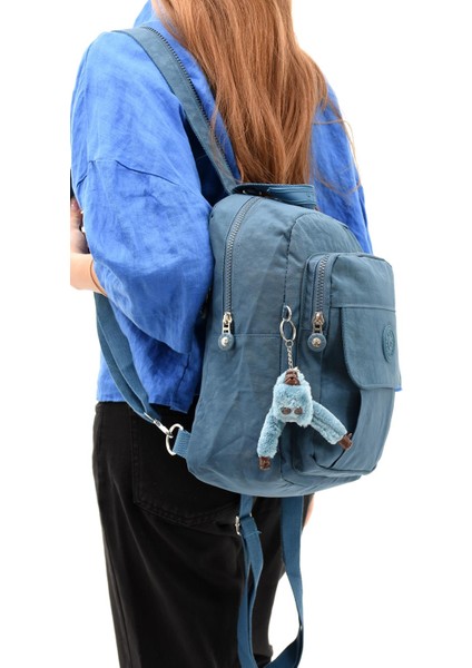 Hem Sırt Hem Göğüs Spor Genç Kadın Çantası Mavi (Model: 571-8D)