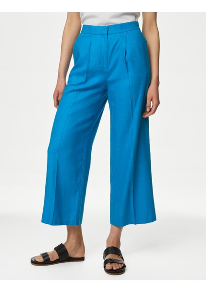 Wide Leg Crop Keten Pantolon fiyatları