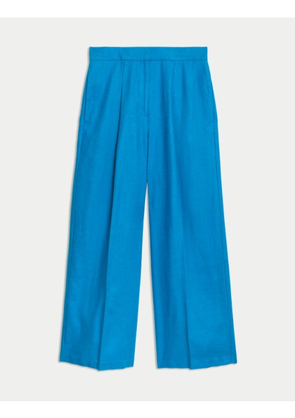 Wide Leg Crop Keten Pantolon indirimleri