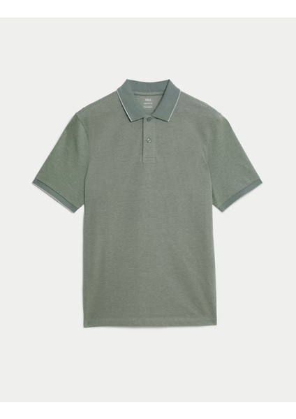 Saf Pamuklu Kısa Kollu Polo Yaka T-Shirt indirimleri